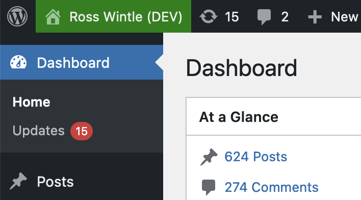 Dev site notice